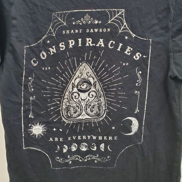 Shane Dawson Conspiracies Are‎ Everywhere Black Ouija Occult Double Sided Tee M - Picture 4 of 5